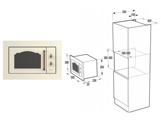 Gorenje BM235CLI вградна микробранова печка