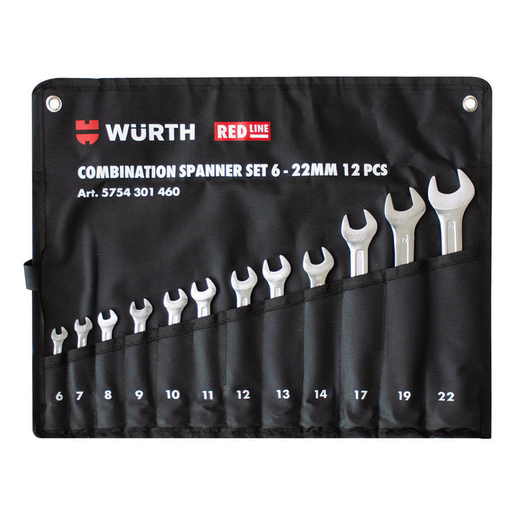 Wurth Сет REDLINE окасто-вилушкасти клучеви 6-22mm, 12 париња