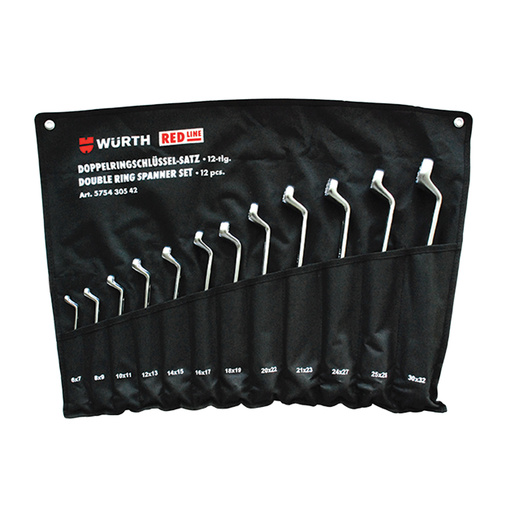 Wurth Сет дупло окасти клучеви, 12 парчиња, REDLINE