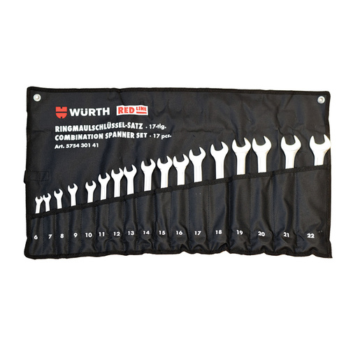 Wurth Сет окасто вилушкасти клучеви, 17 парчиња, REDLINE
