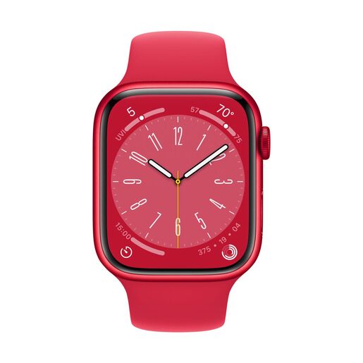 Apple Watch Series 8 GPS 41mm RED Aluminium Case with RED Sport Band - Regular, smart watch