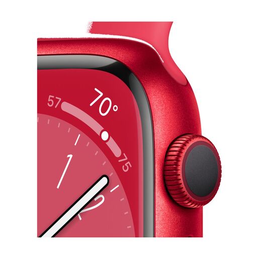 Apple Watch Series 8 GPS 41mm RED Aluminium Case with RED Sport Band - Regular, smart watch