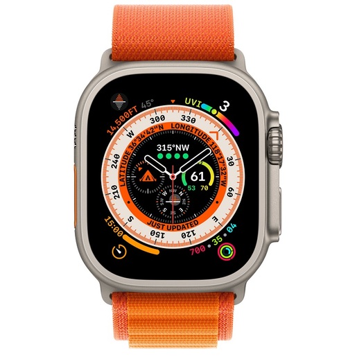 Apple Watch Ultra Cellular mqfl3se/a 49mm, Titanium Case, Orange Alpine Loop - Medium