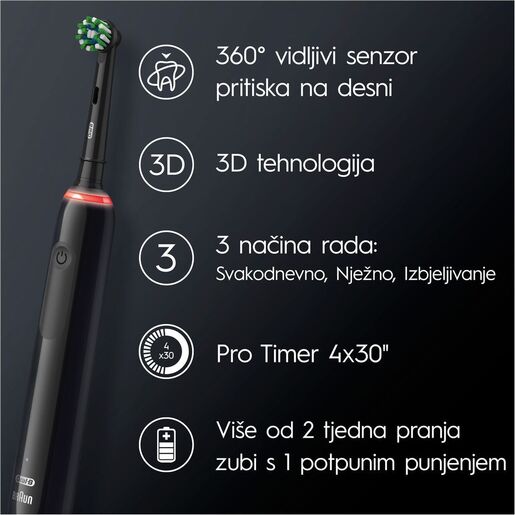 OralB PRO3 3500 black електрична четка за заби