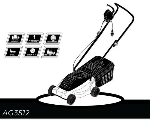 Agrina AG 3512 Електрична косилка 1200W