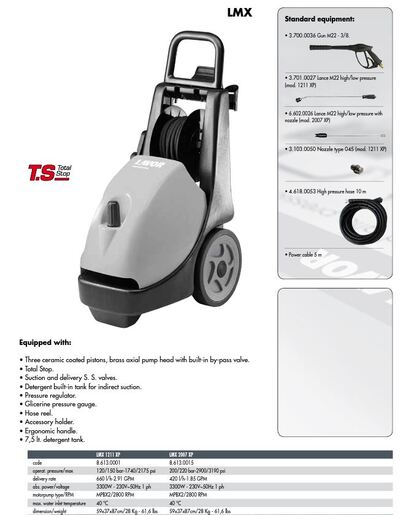 Lavor LMX 170/13Т -Профи перач под притисок 170 bar