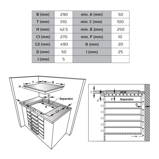 Vox EBX 200 EIX вградна плотна