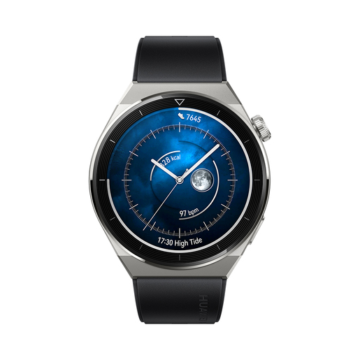 Huawei GT 3 Pro Titanium, crni fluoroelastomer remen, 46mm, smartwatch