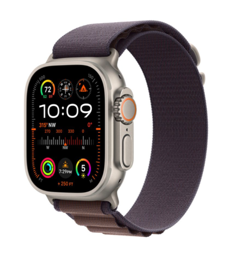 Apple Watch Ultra 2 GPS + Cellular, 49mm Titanium Case with Indigo Alpine Loop - Medium