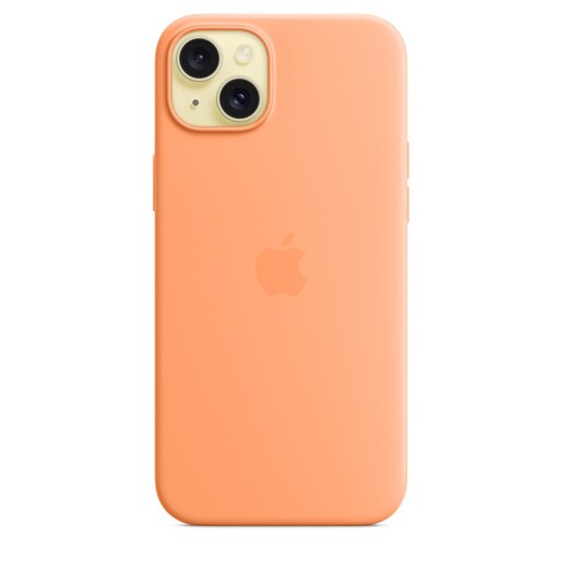 Apple iPhone 15 Plus Silicone Case со MagSafe, Orange Sorbet