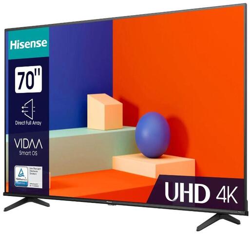 Hisense LED 70" 70A6K, 4K Ultra HD, Smart TV, VIDAA U6, Dolby Vision, DTS Virtual X, AI 4K Upscaler **МОДЕЛ 2023**