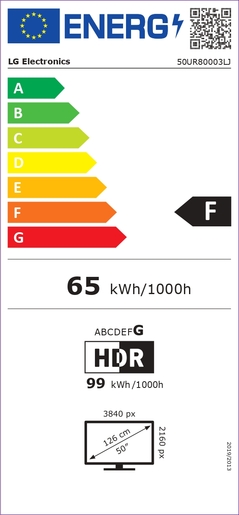 LG LED TV 50UR80003LJ, 4K Ultra HD, Smart TV, WebOS, ThinQ AI, α5 AI Processor 4K Gen6, HDR10 Pro, Magic Remote **МОДЕЛ 2023**