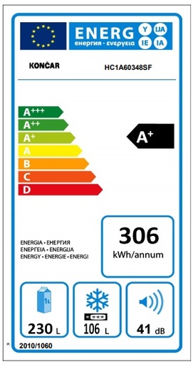Končar HC1A60348SFN Комбиниран фрижидер