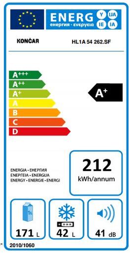 Končar HL1A 54 262.SF Комбиниран фрижидер