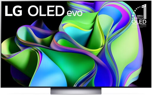 LG OLED evo C3 TV OLED55C31LA, 4K Ultra HD, Smart TV, WebOS, ThinQ AI, 120 Hz, Brightness Booster, α9 AI Processor 4K Gen6, Apple Airplay2, Magic remote