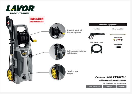 Lavor HPC CRUISER EXTREME 200 bar/ 300 l/h