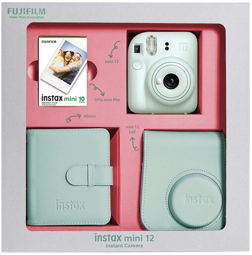 FUJIFILM INSTAX Mini 12 Bundle Box Инстант филм камера (Mint Green)