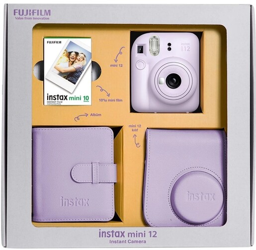 FUJIFILM INSTAX Mini 12 Bundle Box Инстант филм камера (Lilac-Purple)