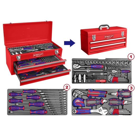 Emtop EHTS01051 Комплет 105 парчиња рачен алат