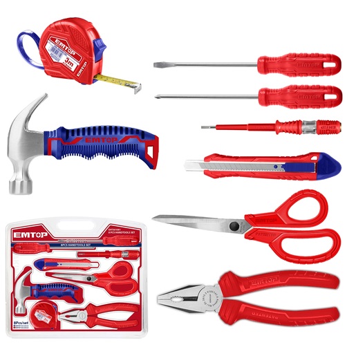 Emtop EHTS01081 Комплет од 8 рачни алатки Emtop