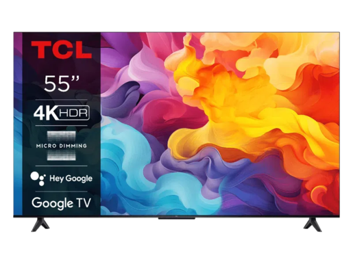 TCL LED TV 55V6B, 4K Ultra HD HDR, Android Smart TV, Google TV, Game Master 2.0, Dolby Audio, HDMI 2.1 **МОДЕЛ 2024**