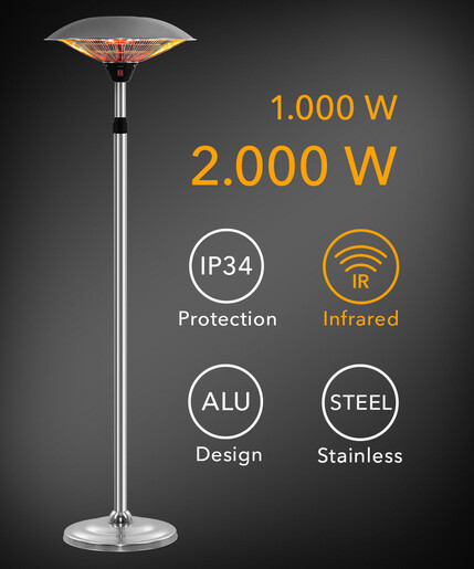 Trotec IRS 2020 - 2кW Eлектрична инфрацрвена греалка за двор/градина