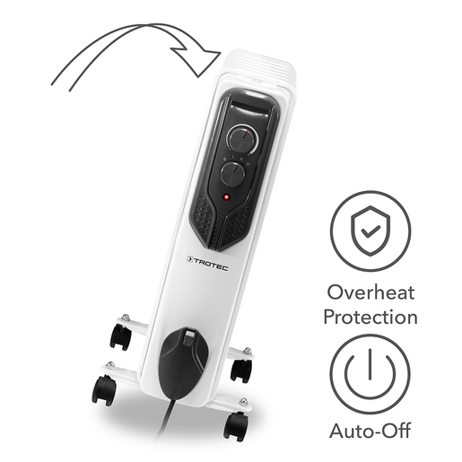 Trotec TRH 21 E - 2,5kW / 11 ребра / Eлектричен радијатор со масло БЕЛ