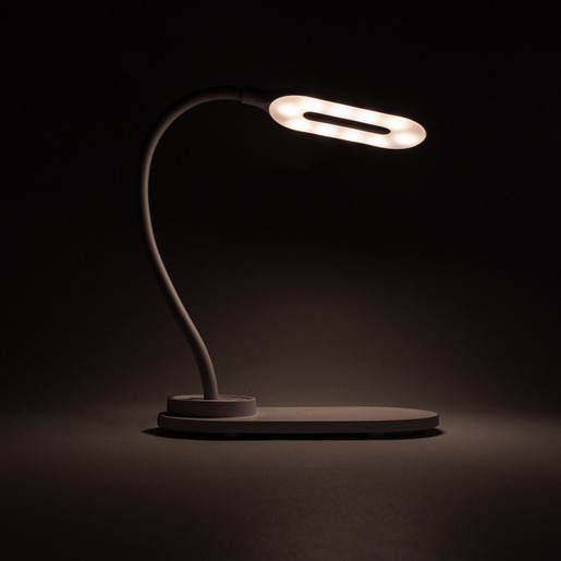 DENVER LED  LQI-55 столна ламба со вграден безжичен QI полнач за смартфон, WHITE