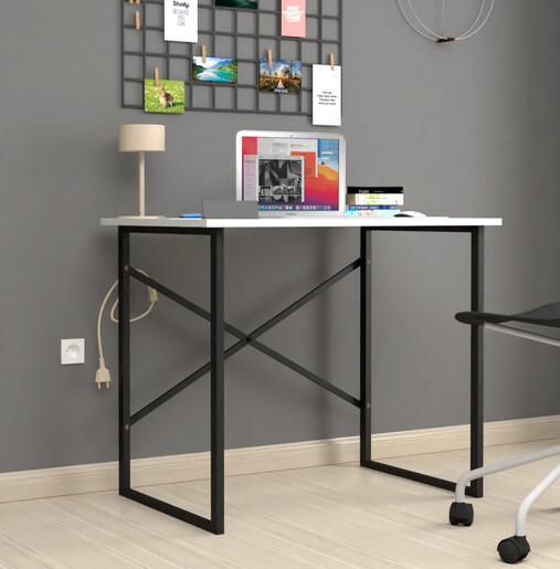 Биро со метална конструкција Бостон - бело MK20-01-02