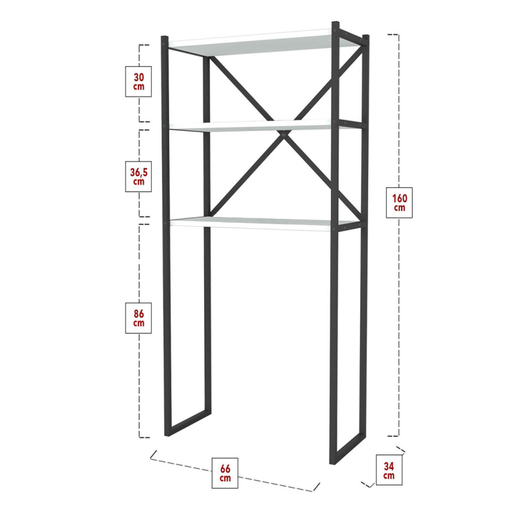 Полица за перална со метална конструкција MK13-03-01