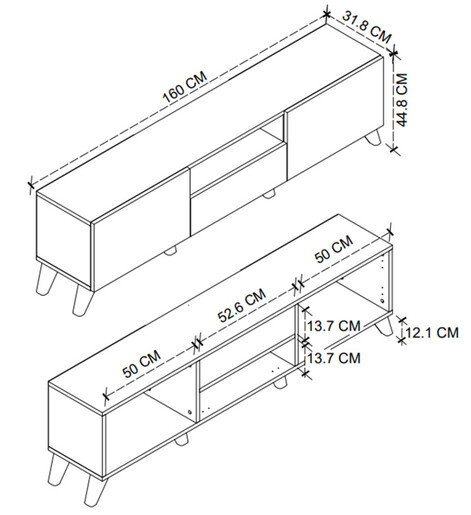 ТВ комода Nova - бела/атлантик MK11-16-12