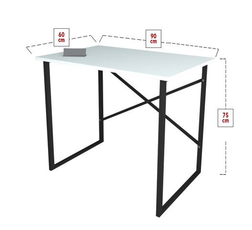 Биро со метална конструкција Бостон - бело MK22-03-01