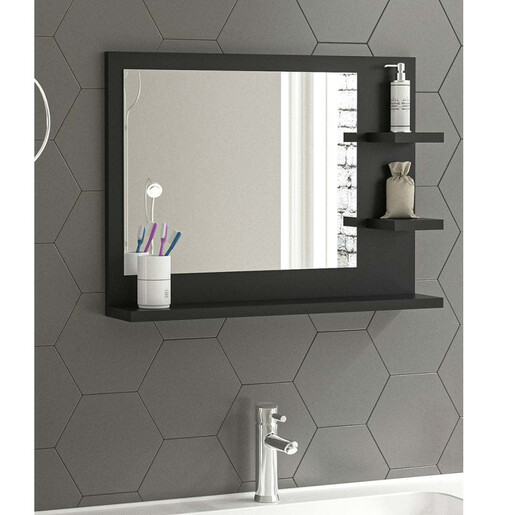 Огледало со полици за бања Лара - антрацит GENOVA