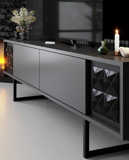 ТВ комода + ѕидни полици Black Line - Anthracite, Black 618BLY1139