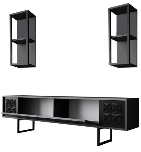 ТВ комода + ѕидни полици Black Line - Anthracite, Black 618BLY1139