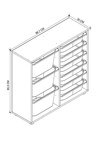 Детски плакар Play - бел CAGLA-9-BYZ