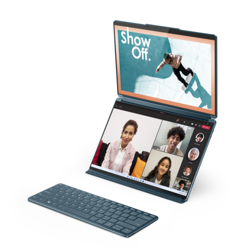 Lenovo Yoga Book 9 13IRU8, 82YQ003PRM, 2x13,3 2,8K OLED Touchscreen 400nits, Intel Core i7 1355U, 16GB RAM, 1TB PCIe NVMe SSD, Intel Iris Xe Graphics, Windows 11 Home, лаптоп