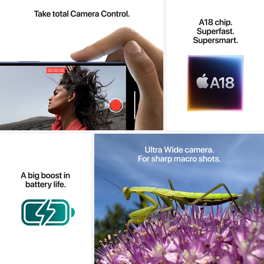 Apple iPhone 16 128GB Pink, смартфон