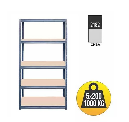MAX 2182 FUTUR 1800Х900Х400 5Х200KG МЕТАЛ/МЕДИЈАПАН полица