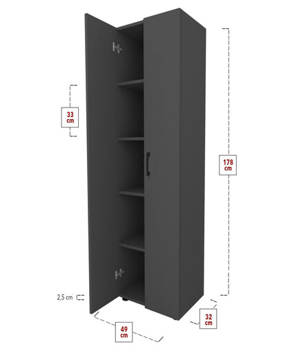 Плакар Мерлин - антрацит