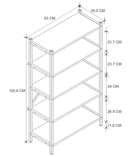 Полица со метална конструкција Harmony