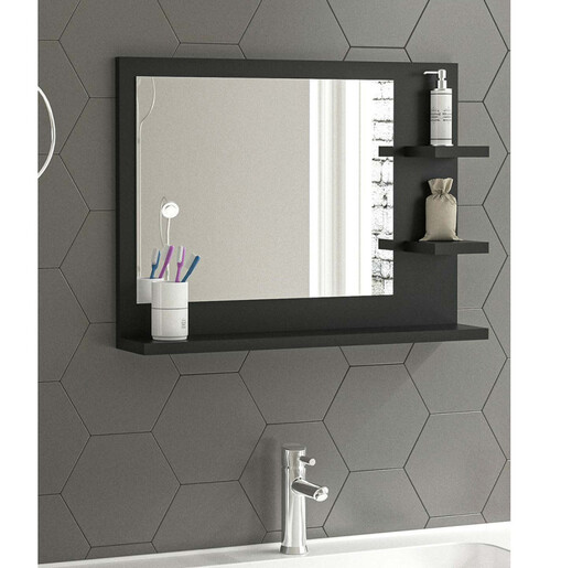 Огледало со полици за бања Лара - антрацит