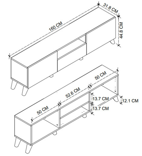 Комплет за дневна соба Luna - Anthracite / Pine