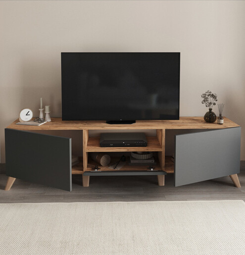 Комплет за дневна соба Luna - Anthracite / Pine