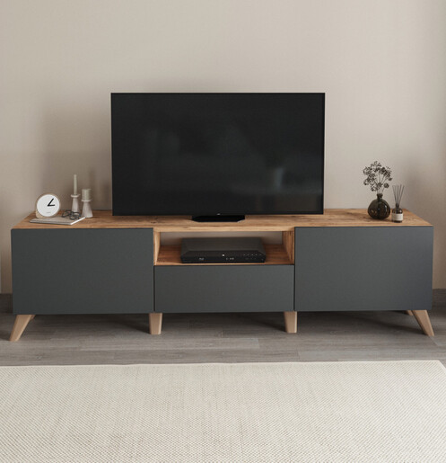 Комплет за дневна соба Luna - Anthracite / Pine