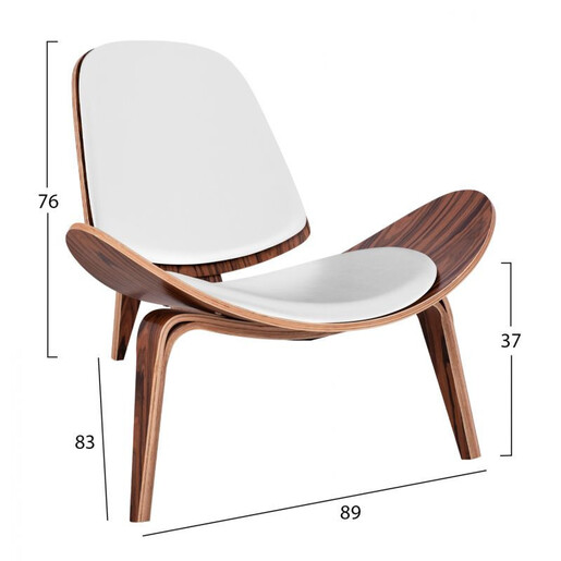 Shell Armchair White Premium