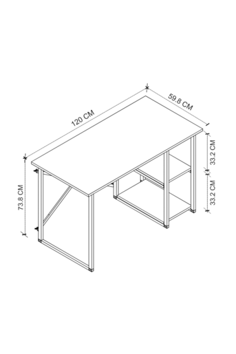 Биро со метална конструкција Брајтон - бело