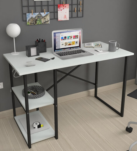 Биро со метална конструкција Брајтон - бело