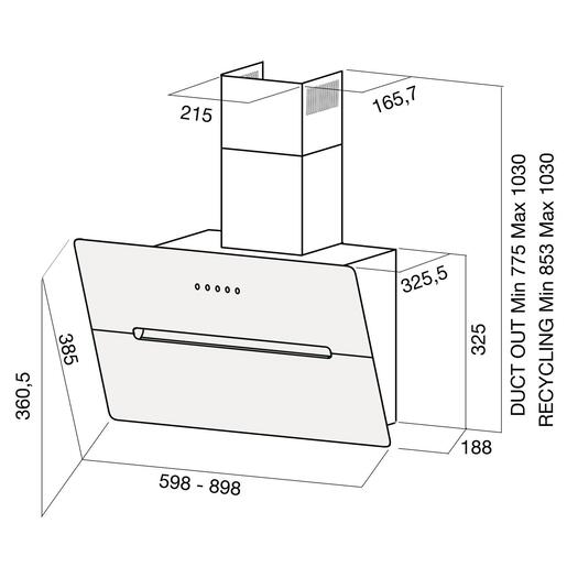 ELICA WISE BL/A/60, 691 m³/h, 65dB аспиратор
