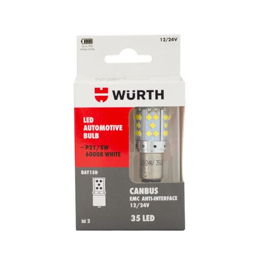 Wurth LED CANBUS - P21/5W-BAY15D-12/24V - лед сијалица
